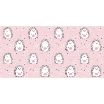 Alfombra vinílica infantil Erizos estrellitas rosa 97 x 48 cm
