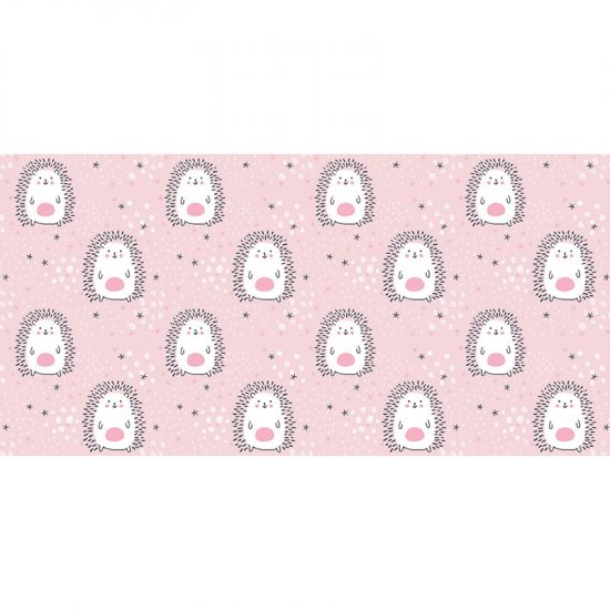 Alfombra vinílica infantil Erizos estrellitas rosa 97 x 48 cm