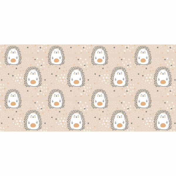 Alfombra vinílica infantil Erizos estrellitas marrón 97 x 48 cm
