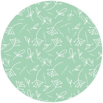 Alfombra vinílica infantil redonda plantas verdes 60 x 60 cm