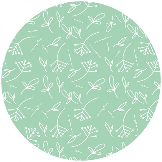 Alfombra vinílica infantil redonda plantas verdes 60 x 60 cm
