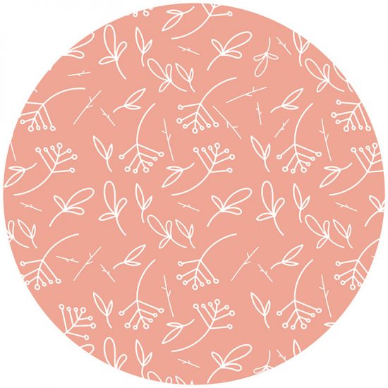 Alfombra vinílica infantil redonda plantas coral 60 x 60 cm