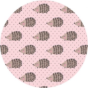 Alfombra vinílica infantil redonda Erizos rosa 60 x 60 cm