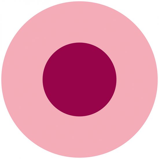Alfombra vinílica infantil redonda rosa y fucsia 60 x 60 cm