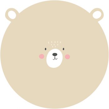 Alfombra vinílica infantil redonda dulce oso 60 x 60 cm