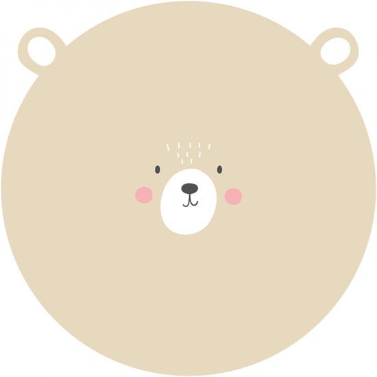 Alfombra vinílica infantil redonda dulce oso 60 x 60 cm