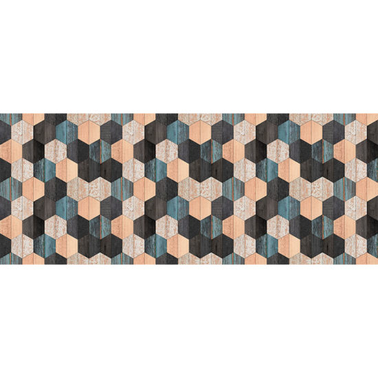 vinilo decorativo Wood Hexagons 200x80 cm