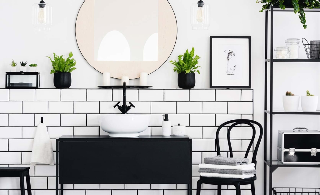 Tendencia baños decoración blanco y negro