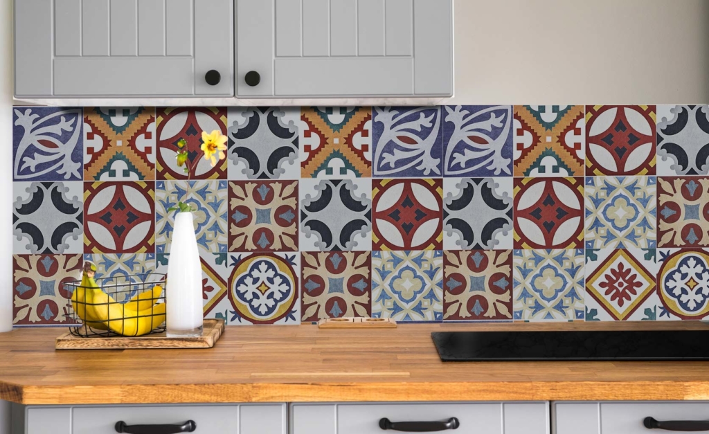 azulejos vinílicas para decoración cocina 