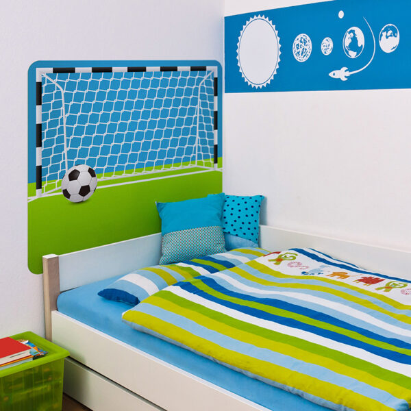 Habitación infantil cabecero de cama portería de futbol