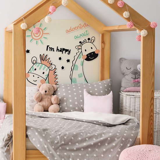 Habitación infantil cabecero de cama Happy animals
