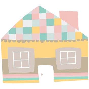 Cabecero de cama infantil casita 90 x 80 cm
