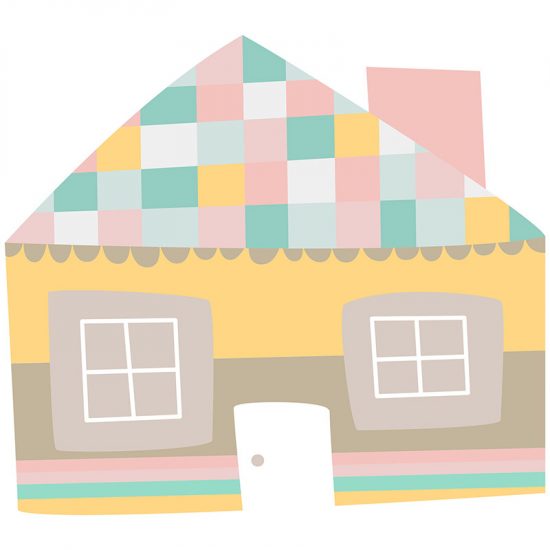 Cabecero de cama infantil casita 90 x 80 cm