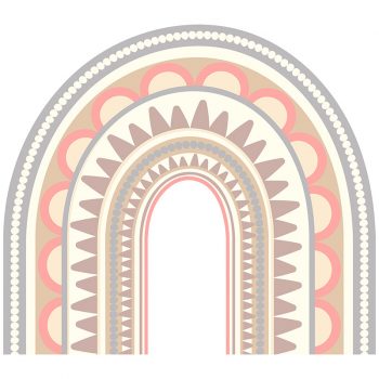Cabecero de cama infantil arcoiris mandala 90 x 80 cm