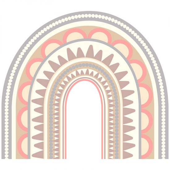 Cabecero de cama infantil arcoiris mandala 90 x 80 cm