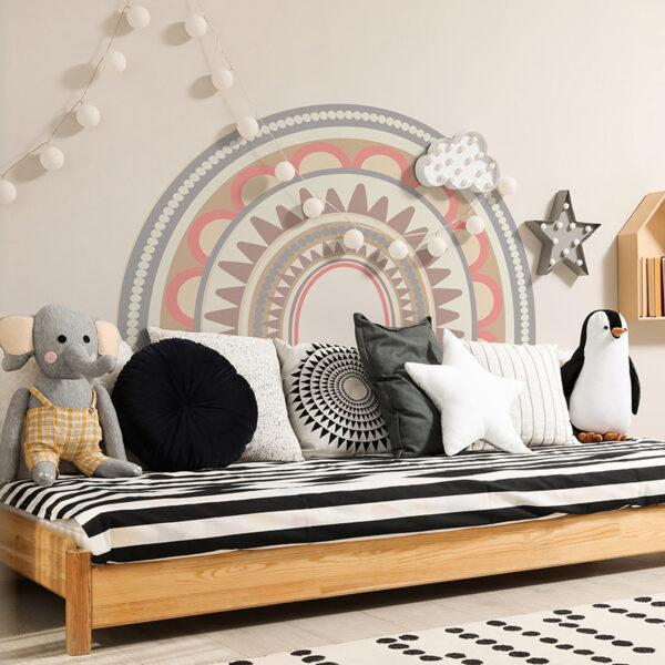 Habitación infantil cabecero de cama arcoiris mandala