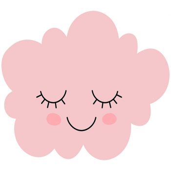 Cabecero de cama infantil nube rosa 90 x 80 cm