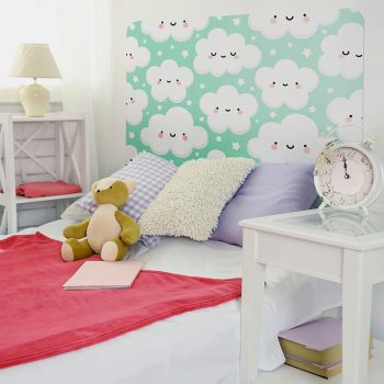Habitación infantil cabecero de cama nubelandia turquesa
