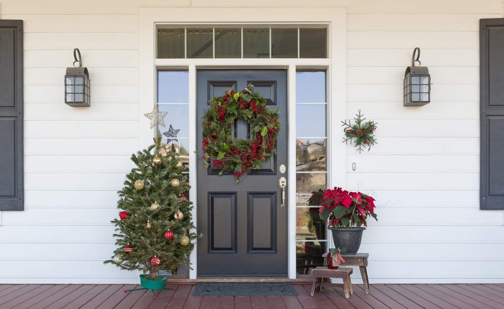 Navidad puerta decorada