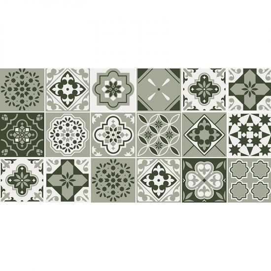 Alfombra vinílica Tina verde 97 x 48 cm