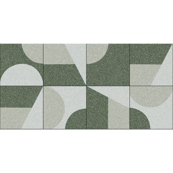 Alfombra vinílica Bauhaus verde 97 x 48 cm