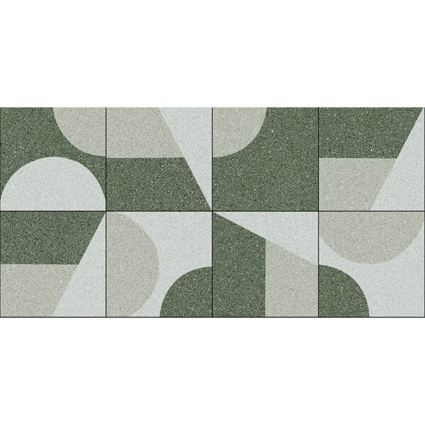 Alfombra vinílica Bauhaus verde 97 x 48 cm