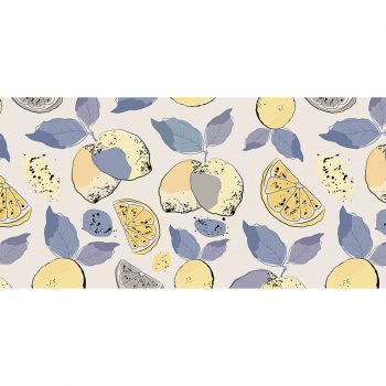 Alfombra vinílica Limones lavanda 97 x 48 cm