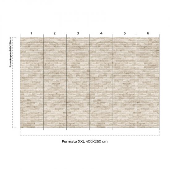 Papel pintado autoadhesivo mural Ladrillo beige colocación