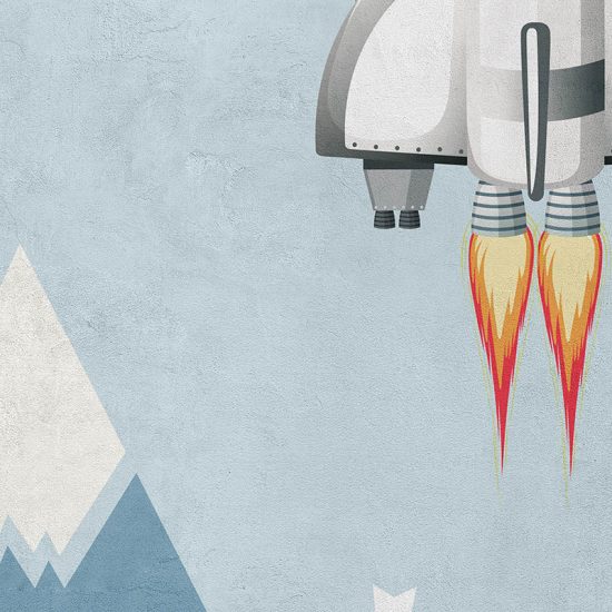 Papel pintado autoadhesivo mural Espacial detalle
