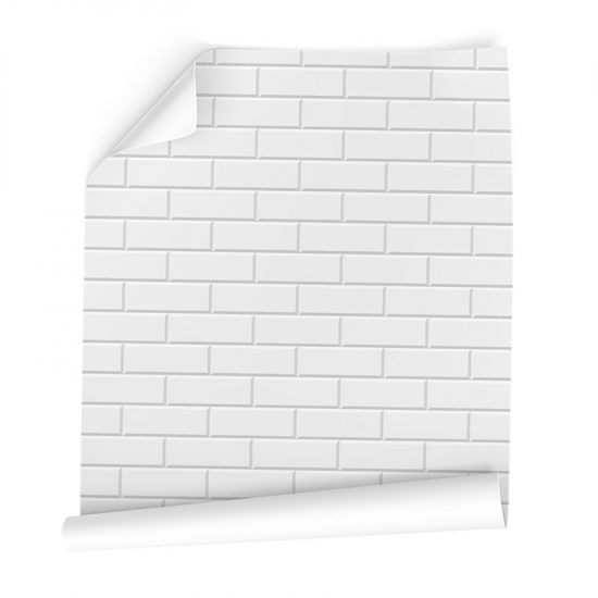 Papel pintado autoadhesivo Ladrillo blanco