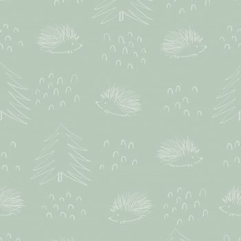 Papel pintado autoadhesivo Erizos verde detalle