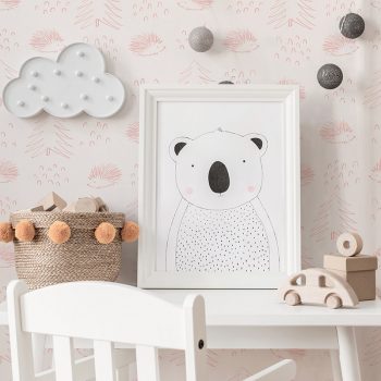 Papel pintado autoadhesivo Erizos rosa habitación infantil