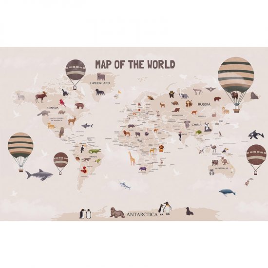 Papel pintado autoadhesivo mural Mapa mundi
