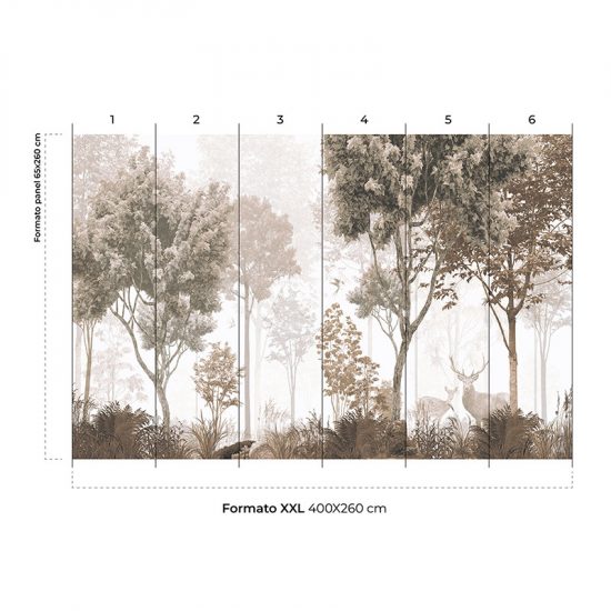Papel pintado autoadhesivo mural Lost forest colocación