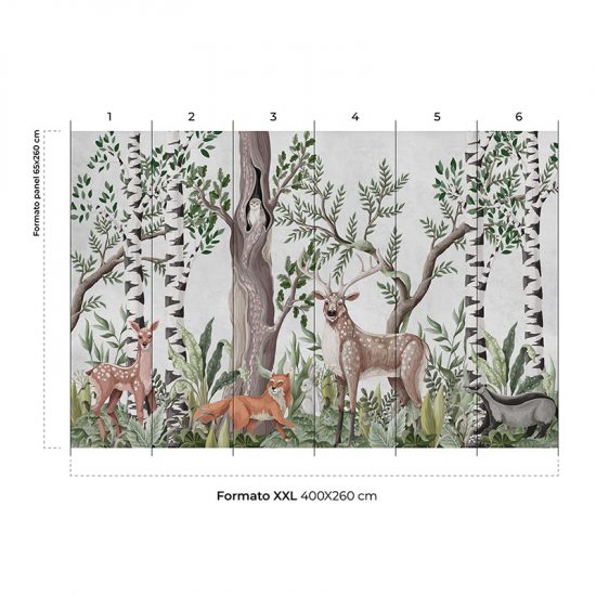 Papel pintado autoadhesivo mural Animal kids colocación