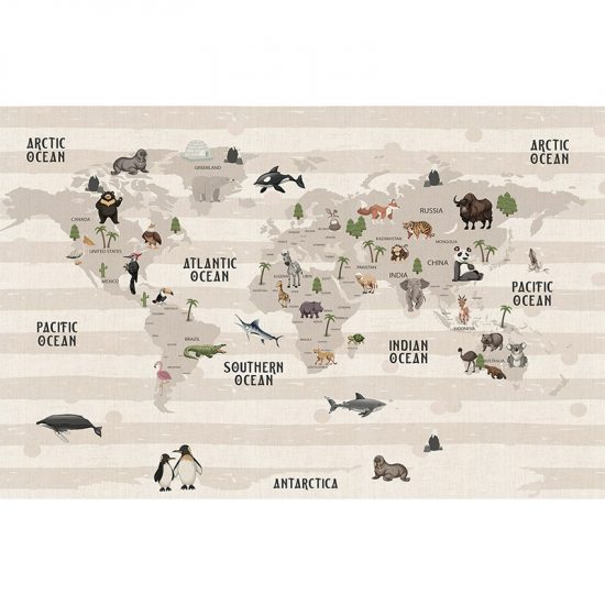 Papel pintado autoadhesivo mural Map of world