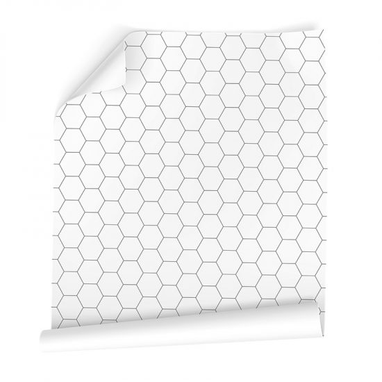 Papel pintado autoadhesivo Hive blanco