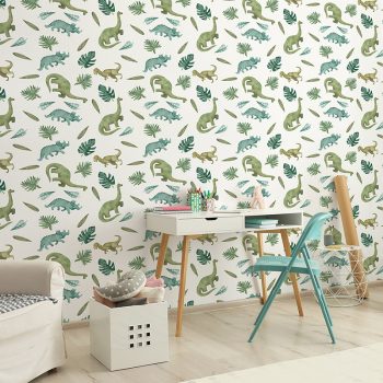 Papel pintado autoadhesivo Dino jungle habitación infantil