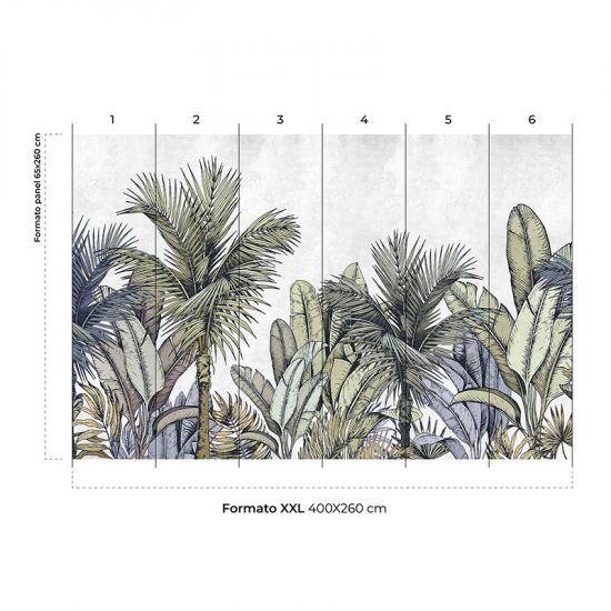 Papel pintado autoadhesivo mural Tropic jungle colocación