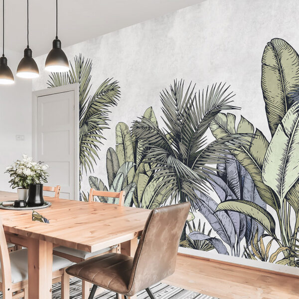 Papel pintado autoadhesivo mural Tropic jungle salón