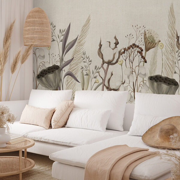 Papel pintado autoadhesivo mural Floral calm salón