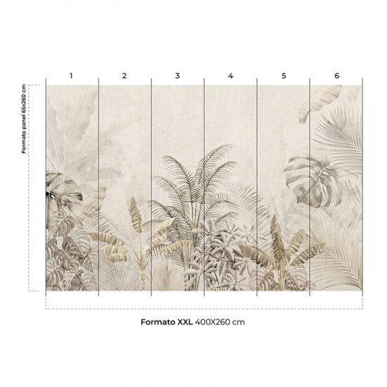 Papel pintado autoadhesivo mural Beige jungle colocación