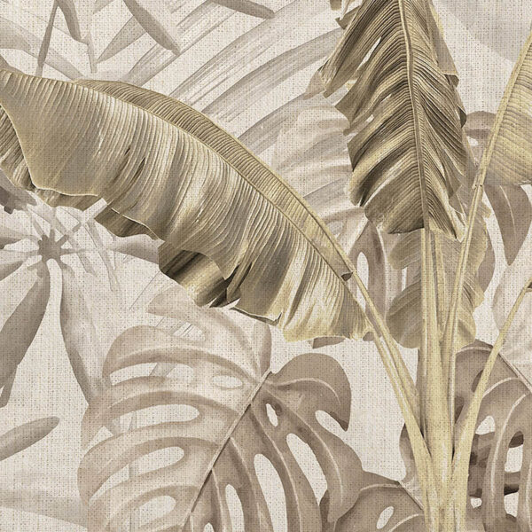 Papel pintado autoadhesivo mural Beige jungle detalle