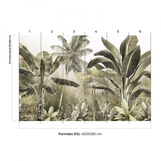 Papel pintado autoadhesivo mural Tropic colocación