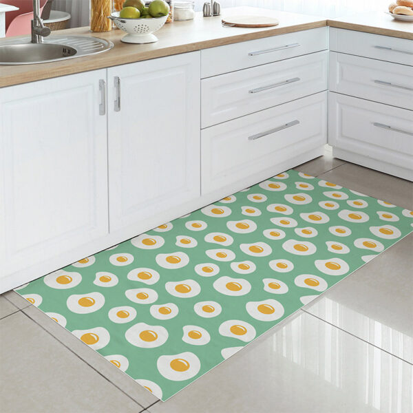 Alfombra Vinílica Cocina Huevos fritos verde