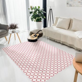 Alfombra vinílica Gracia Blanco y Rosa