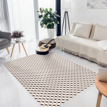 Alfombra vinílica Gracia Blanco y Marrón Duo