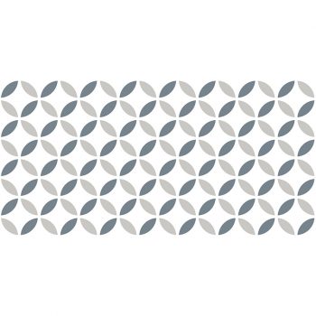 Alfombra vinílica Gracia Blanco y Gris azul 97x48cm
