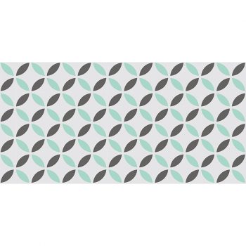 Alfombra vinílica Gracia Gris y verde 97x48cm
