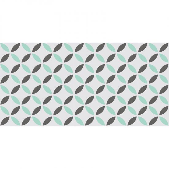 Alfombra vinílica Gracia Gris y verde 97x48cm